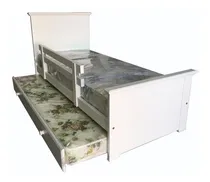 Comprar Cama 1 Plaza Línea Americana Laqueda Blanco Carro Y Baranda