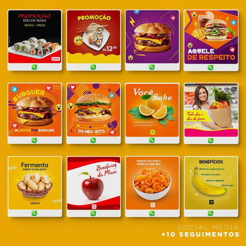 Pack 220 Artes Mídias Sociais Editável Corel Draw