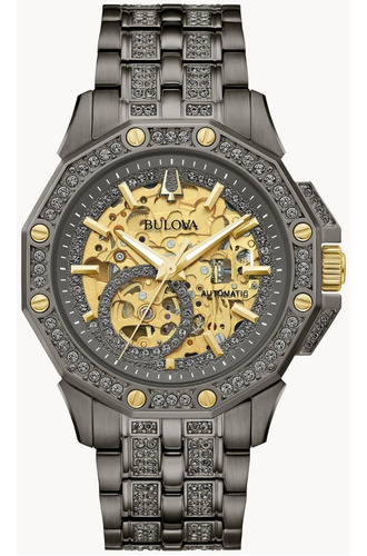 Reloj Bulova 98a293 Octava Cristales Original Time Square Color de la correa Gris Color del bisel Gris Color del fondo Gris