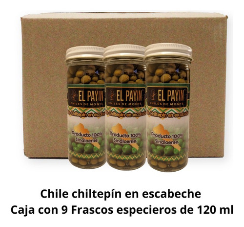 Chile Chiltepín En Escabeche (9 Piezas De 120 Ml Cada Una)