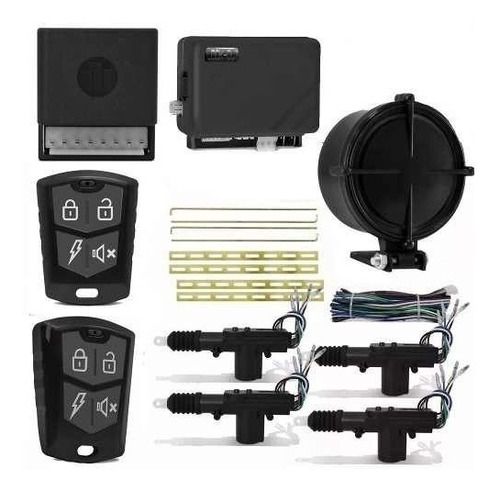 Alarme 2 Controles Sensores Ultrassom  Kit Trava Elétrica 4p