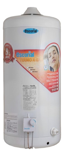 Termotanque Escorial 80 Litros Superior Gas Natural Color Blanco