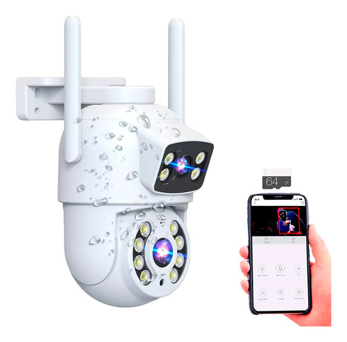  Camara Doble Lente + Memoria 64gb Robotica Smart Seguridad