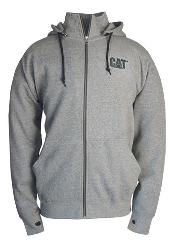 Poleron Hombre Basin Zip Sweatshirt Gris Oscuro Cat