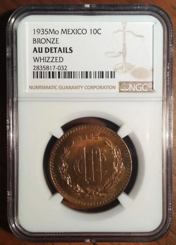Numismática. Moneda Antigua 10 Centavos 1935 Au Brillo