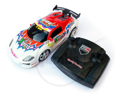 Auto A Control Remoto Drift Ready Blanco Azul 1:24