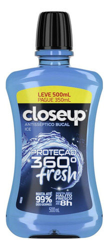 Kit C/ 2 Enxaguante Bucal Antisseptico Ice Closeup Protecao
