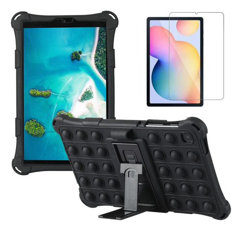 Mica + Funda Para Galaxy Tab S6 Lite Con Correa Pop It