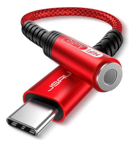 Cable Adaptador Jsaux, Usb-c Macho A 3.5mm Hembra, Rojo