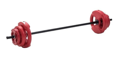 Barra + 2 Mancuernas + 24 Kg En Discos Con Manija Kit Set