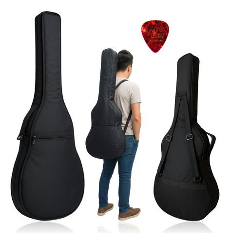 Capa Bag Super Luxo Violão Flat Impermeável Alça Dupla