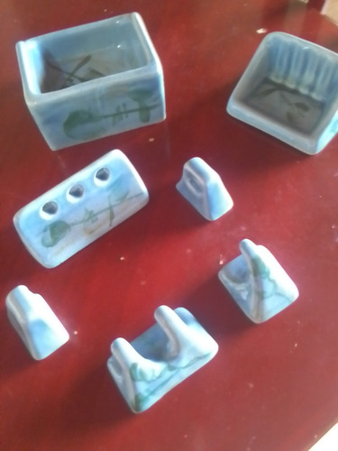 Accesorios Baño En Cerámica De 7 Piezas