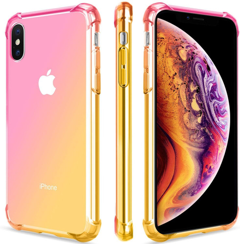 Funda Para iPhone XS Max, Rosa/naranja/resistente/delgada