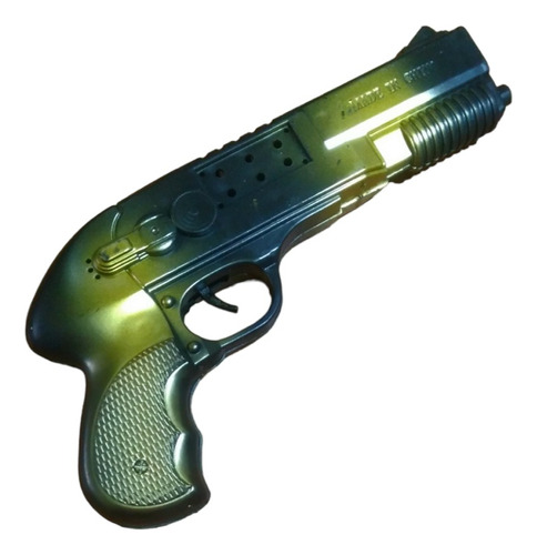 Pistola Con Sonido Juguetes, Color Negro - Dorado De Policia