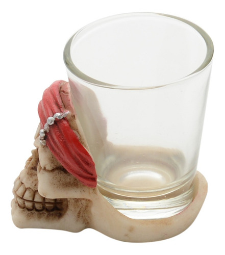 Mini Caveira Resina Pirata C/ Copo De Shot 50ml Urban 43092