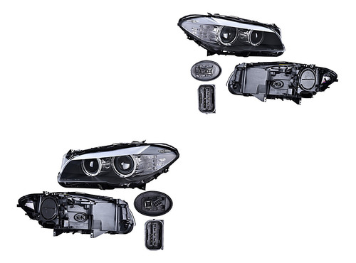 Set Faros Del Electrico C/motor P/foco Xenon C/leds 525i 10