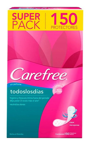 Protectores Diarios Carefree Brisa Sin Perfume 150 Unidades