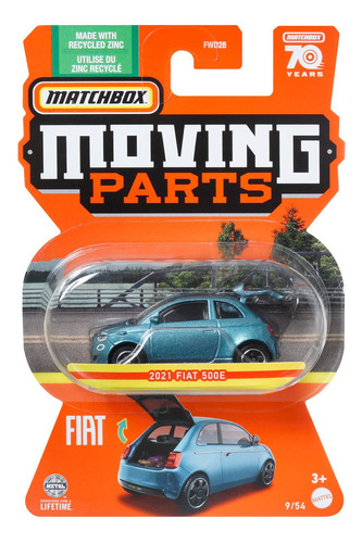 Matchbox Moving Parts Fiat 500e 2021 Coleccionable