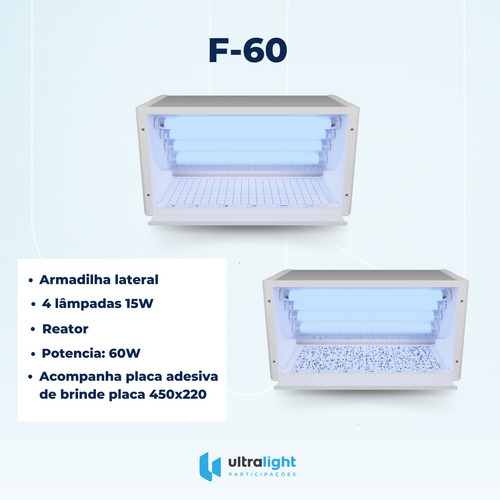 Mata Mosca Captura De Insetos Voadores Para Frigoríficos e Açougues F-60