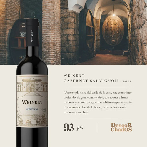 Imagen 2 de 10 de Vino Weinert Cabernet Sauvignon Caja X 6 X 750ml. - Envíos