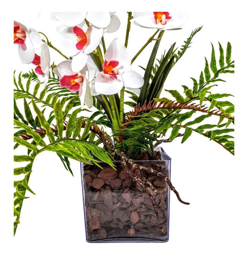 Arranjo Orquideas Artificiais Brancas Tipo Silicone Vidro | Parcelamento  sem juros