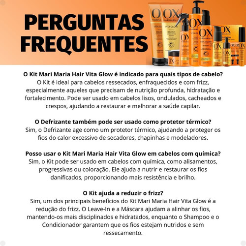 Kit Com 10 Ox Mari Maria Hair Vita Glow