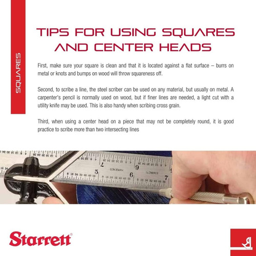 Starrett Student Combination Square Ideal Para Jóvenes Y De