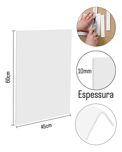 Placas Foam Board 60x45cm 10mm Papel Pluma Moldura Artes 6un