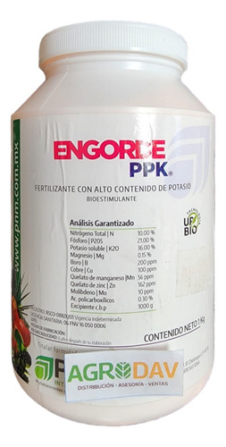 Engorde P P K, Nutriente Potasio Llenador De Fruto 1 Kg