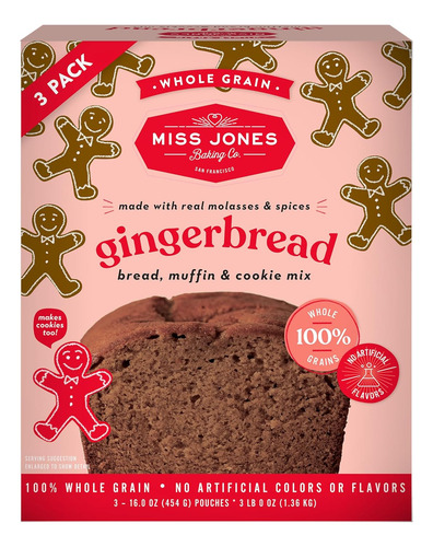 Miss Jones Baking Mezcla Orgánica De Pan De Jengibre, Muffin