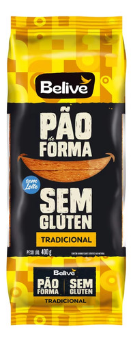 Pão De Forma Belive Tradicional Sem Glúten 400g