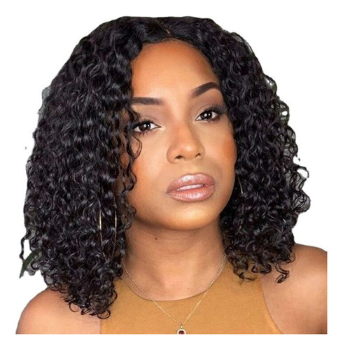 // Moda Peruca Africana Pequena Peruca Afro Encaracolada