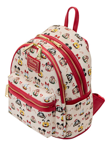 Mini Mochi de chocolate quente Loungefly Disney Minnie e Mickey Mouse. Cor: branco e vermelho