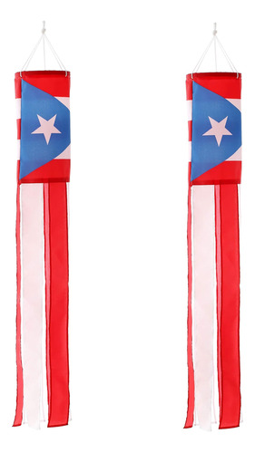 Calcetín De Viento Con Bandera De Puerto Rico, Paquete De 2