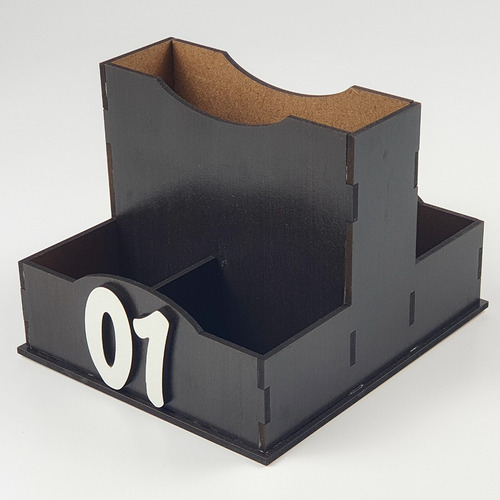 Kit 8 Unid Porta Guardanapo Molhos Sachês + Númeração Mdf