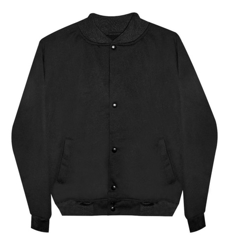 Chamarra Jacket Colegio Universitaria Beisbolera Negra Black