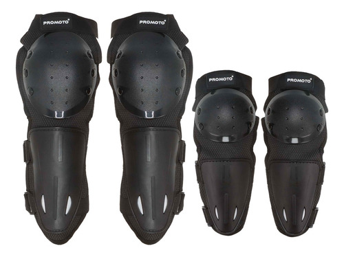 Par De Rodilleras Y Coderas De Moto Rigidas Ajustables Negro
