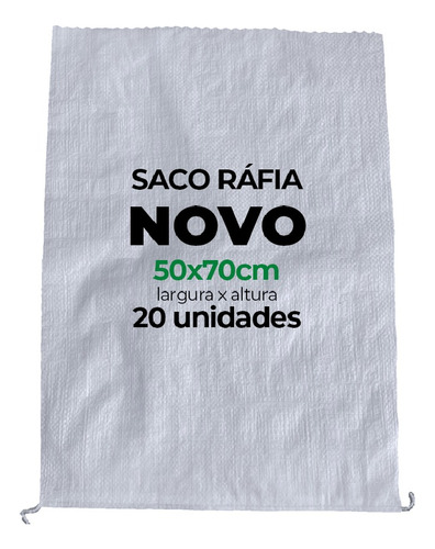 Kit 20 Sacos De Ráfia Novos 50x70 Entulhos, Ração Etc 40kg