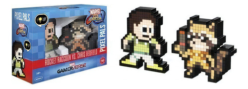 2 Figuras 2 Pixel Pals Rocket Raccoon Y Chris Redfield