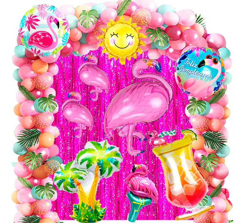 50 Art Flamenco Tropical Candybar Cumpleaños Globos Fruta 