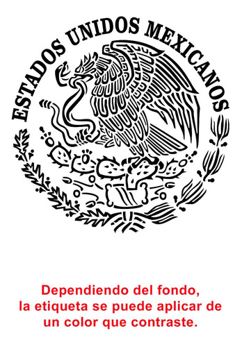 Sticker En Vinil De Corte Escudo Mexicano