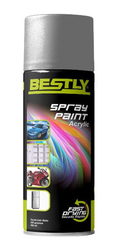 Pintura En Spray Plateado Metalica Bestly Bly-400
