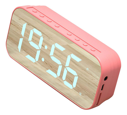Reloj Despertador Con Altavoz Bluetooth Digital Oficina Rosa