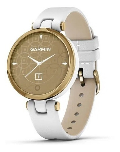 Pulsera Smartwatch Garmin Lily Light Gold de piel blanca