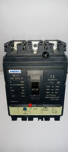 Breaker Caja Moldeada 250 Amp Ajustable 200/250a Marca Andel