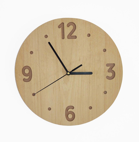 Reloj De Pared Moderno En Madera Mdf Y Guatambú 25cm.