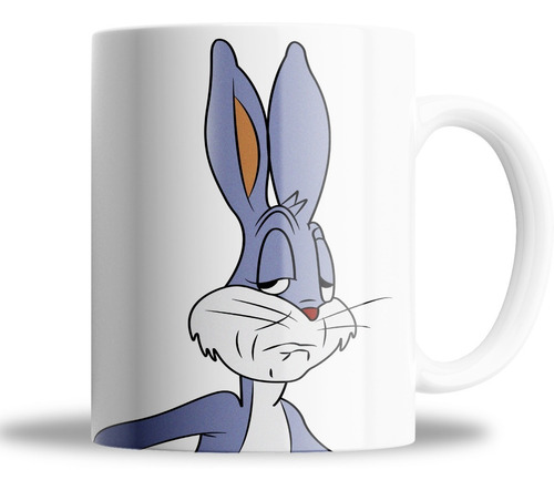 Taza De Cerámica - Meme - Bugs Bunny - Cara Rara