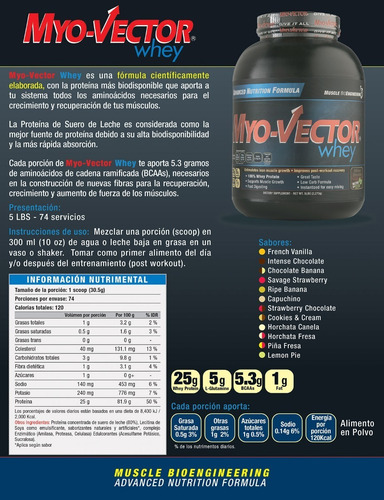 Imagen 3 de 4 de Proteina Myovector Whey 5lbs