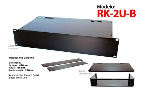 Gabinete 2u Caixa Metálica P/ Montagem Rack 19 430x80x250mm