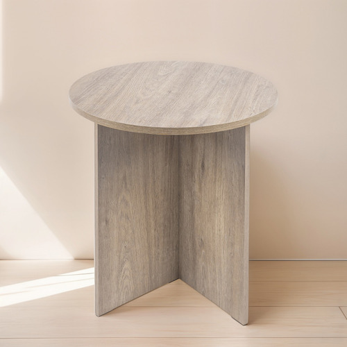 Mesa Lateral / Auxiliar Para Sala O Recamara Mesa Decorativa Color Acabado Avellana